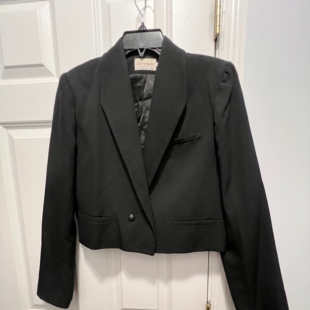 Mort Schrader size 10 vintage black cropped wool  jacket blazer